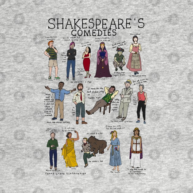 Shakespeare's Comedies by JennyGreneIllustration